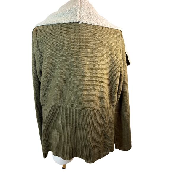 Cozy Sherpa & Faux Suede Open Front Jacket - Size M - Picture 3 of 3